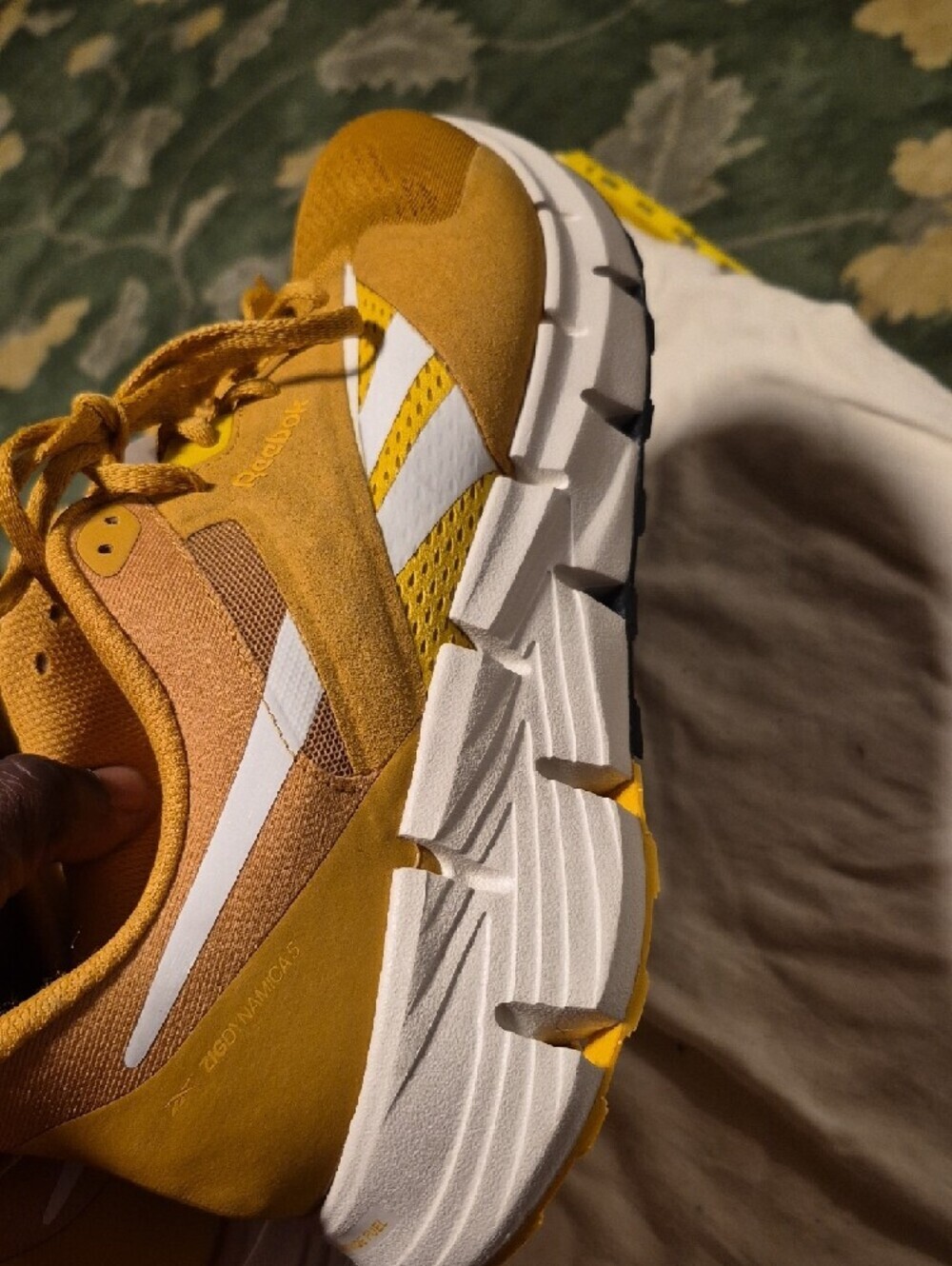 Reebok Mustard Yellow and White Athletic Sneakers - Picture 4 of 6
